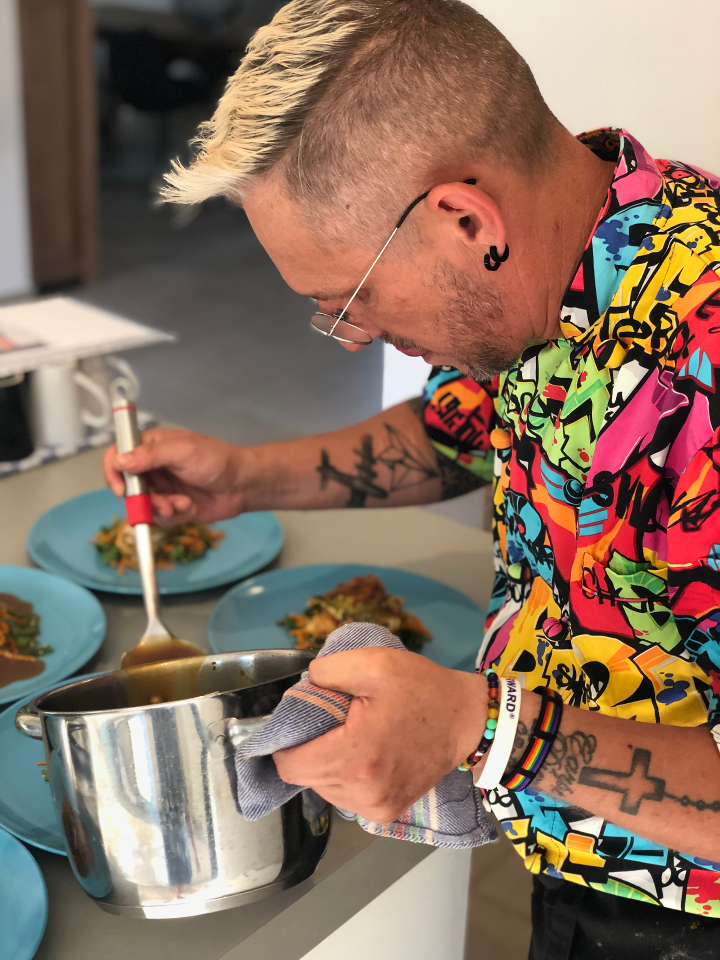 Chef preparing gourmet dishes